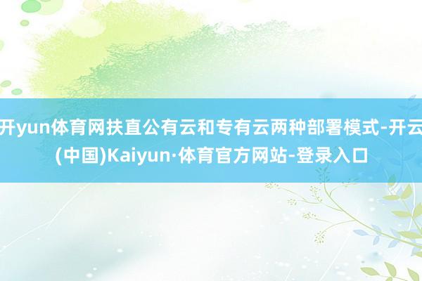 开yun体育网扶直公有云和专有云两种部署模式-开云(中国)Kaiyun·体育官方网站-登录入口