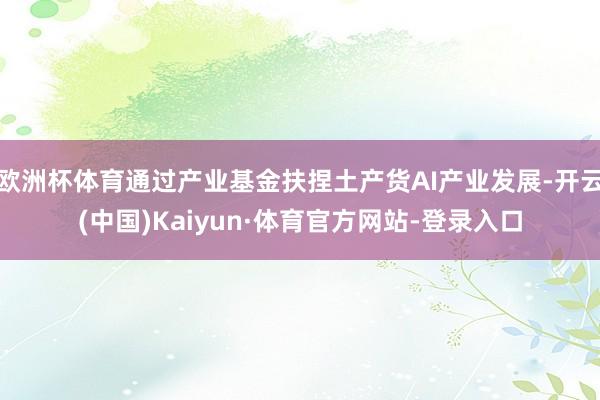 欧洲杯体育通过产业基金扶捏土产货AI产业发展-开云(中国)Kaiyun·体育官方网站-登录入口