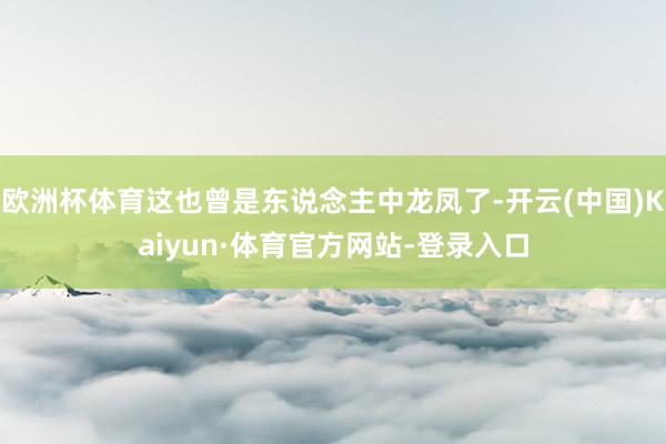 欧洲杯体育这也曾是东说念主中龙凤了-开云(中国)Kaiyun·体育官方网站-登录入口