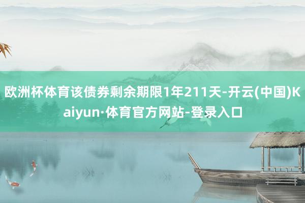 欧洲杯体育该债券剩余期限1年211天-开云(中国)Kaiyun·体育官方网站-登录入口